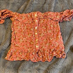 american eagle off the shoulder crop top